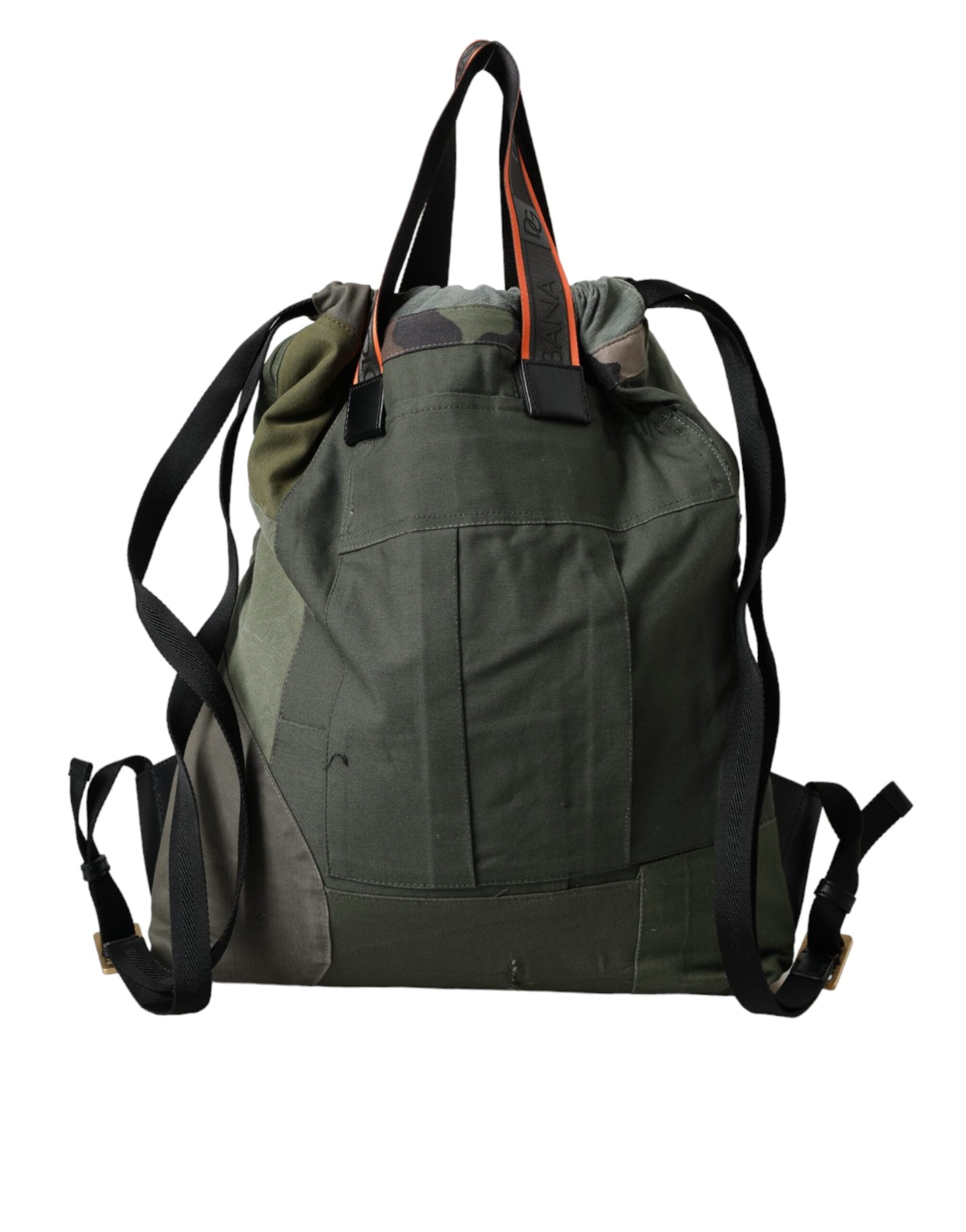 Dolce & Gabbana Military Green Patchwork Backpack Bag